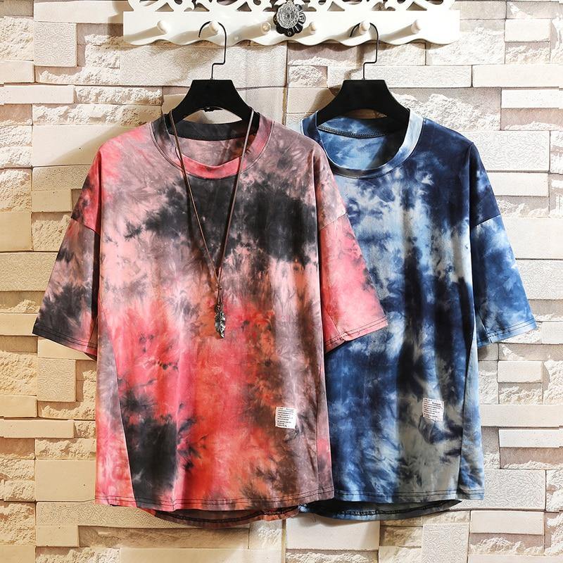 Men's Tie Dye Loose Fit Summer T-Shirt - AM APPAREL