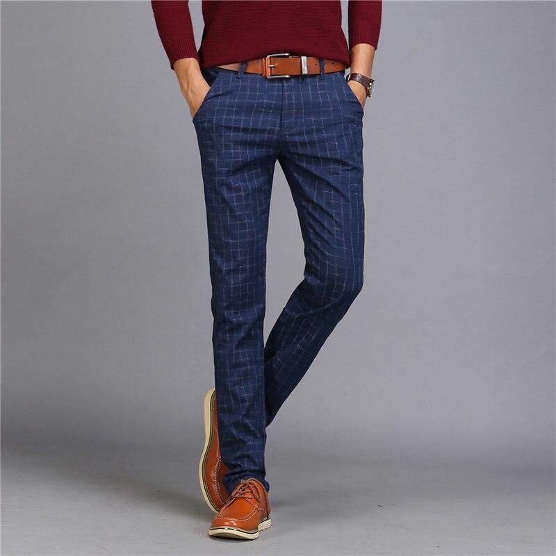 Men's Upscale Cotton Plaid Business Pants - AM APPAREL