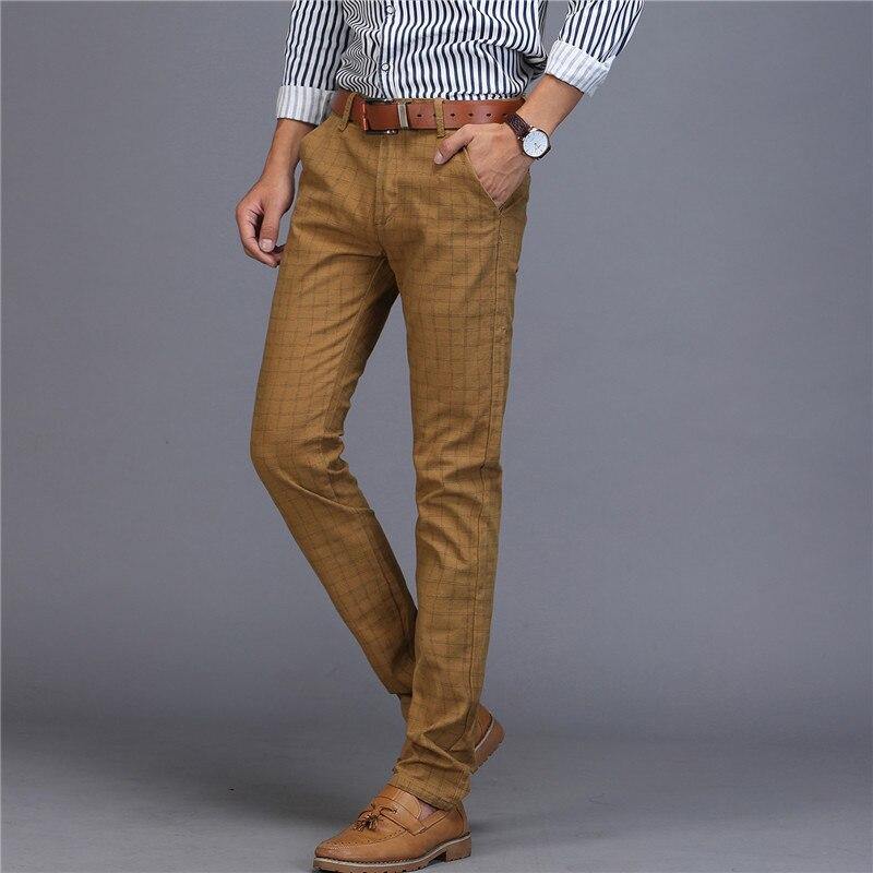 Men's Upscale Cotton Plaid Business Pants - AM APPAREL