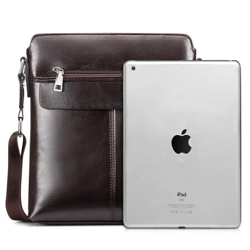 Men's Zipper PU Leather Messenger Bag - AM APPAREL