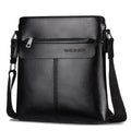 Men's Zipper PU Leather Messenger Bag - AM APPAREL