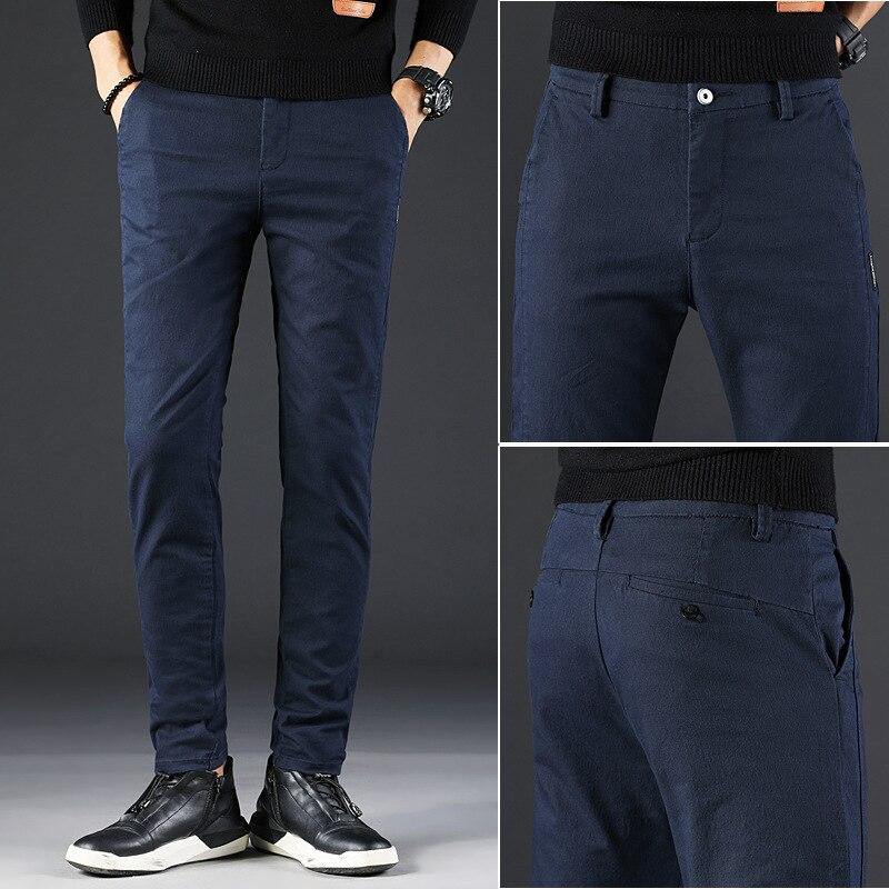 Men Slim Fit Cotton Classic/Casual Pants - AM APPAREL