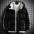 ML Men's Striped Thick Winter Parka Coat - AM APPAREL