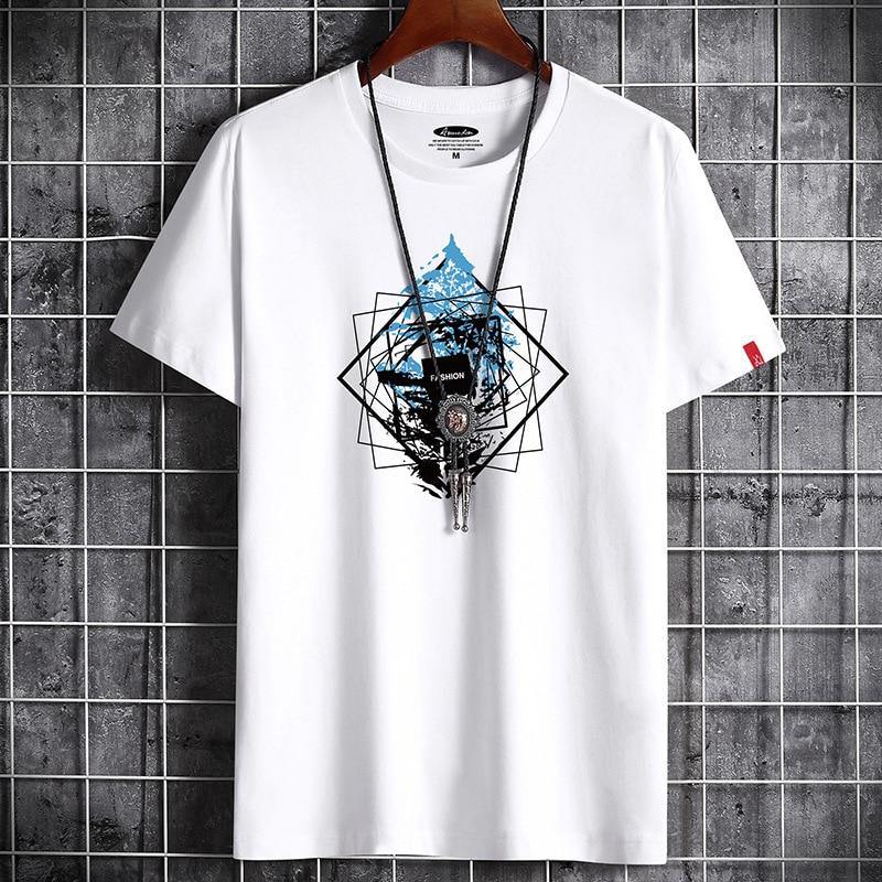 Mne's Casual Anime Graphic T-Shirt - AM APPAREL