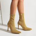 Paris Vibe Pointed Toe Ankle High Heel Boots - AM APPAREL