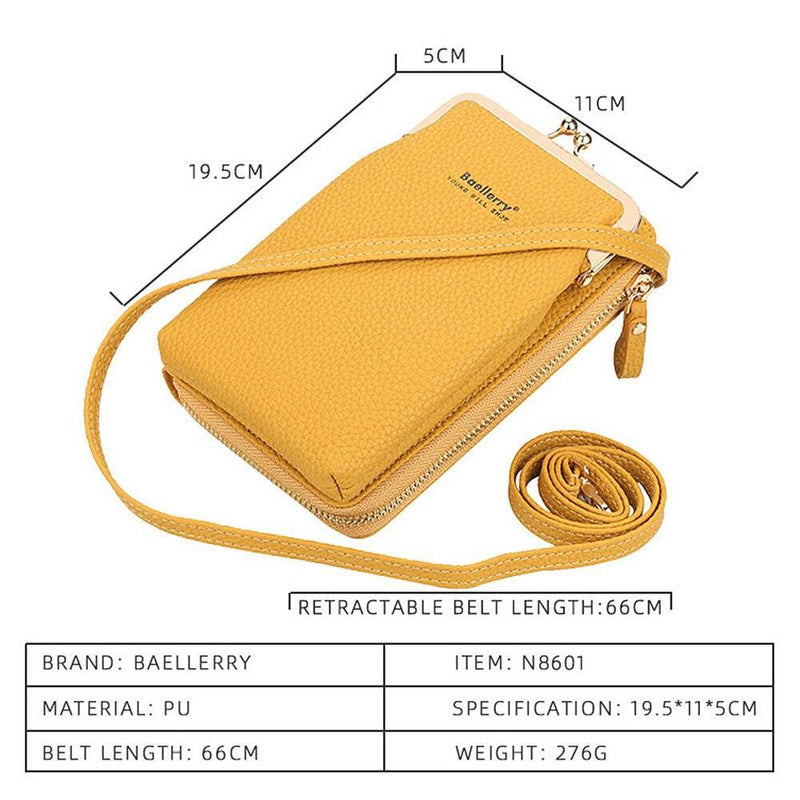 Phone-Sized Women's PU Leather Cellphone Clutch - AM APPAREL