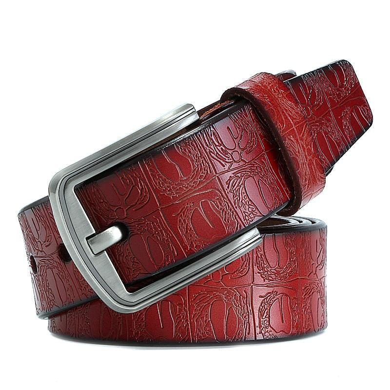 Pin Buckle Genuine Leather Cowhide Men's Belt - AM APPAREL