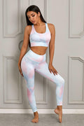 Printed Sports Bra and Leggings Set - AM APPAREL