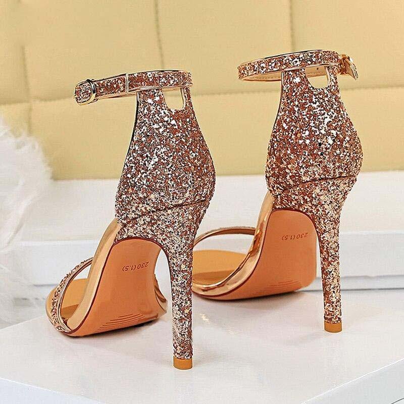 Sequin Sexy Strap High Heel - AM APPAREL