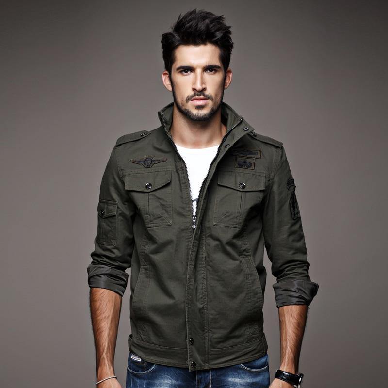 THOS Men's 100% Cotton Casual Cargo Jackets - AM APPAREL