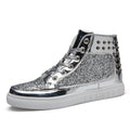 Unisex Off-Bound Rivet Shiny Tennis Shoes - AM APPAREL