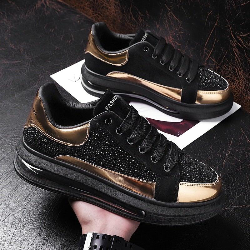 Unisex Sport Style Patent Leather Sneakers - AM APPAREL