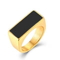 Unisex Titanium Steel Rectangular Ring - AM APPAREL