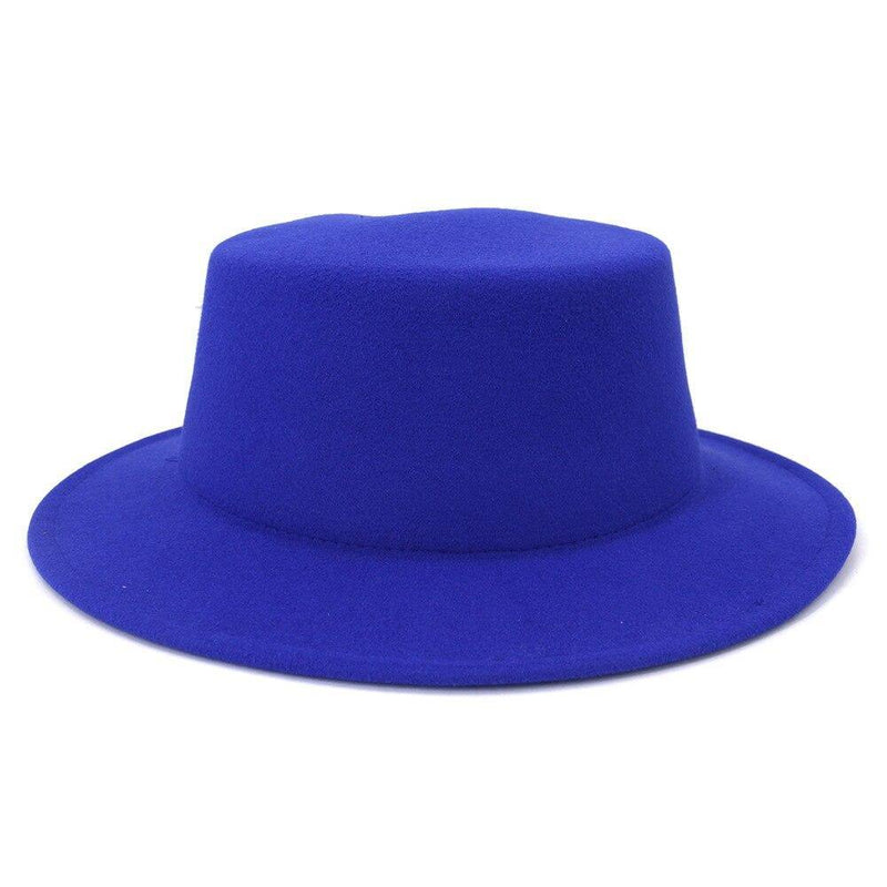 Unisex Woolen Flat Top Fedora Hat - AM APPAREL