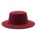 Unisex Woolen Flat Top Fedora Hat - AM APPAREL