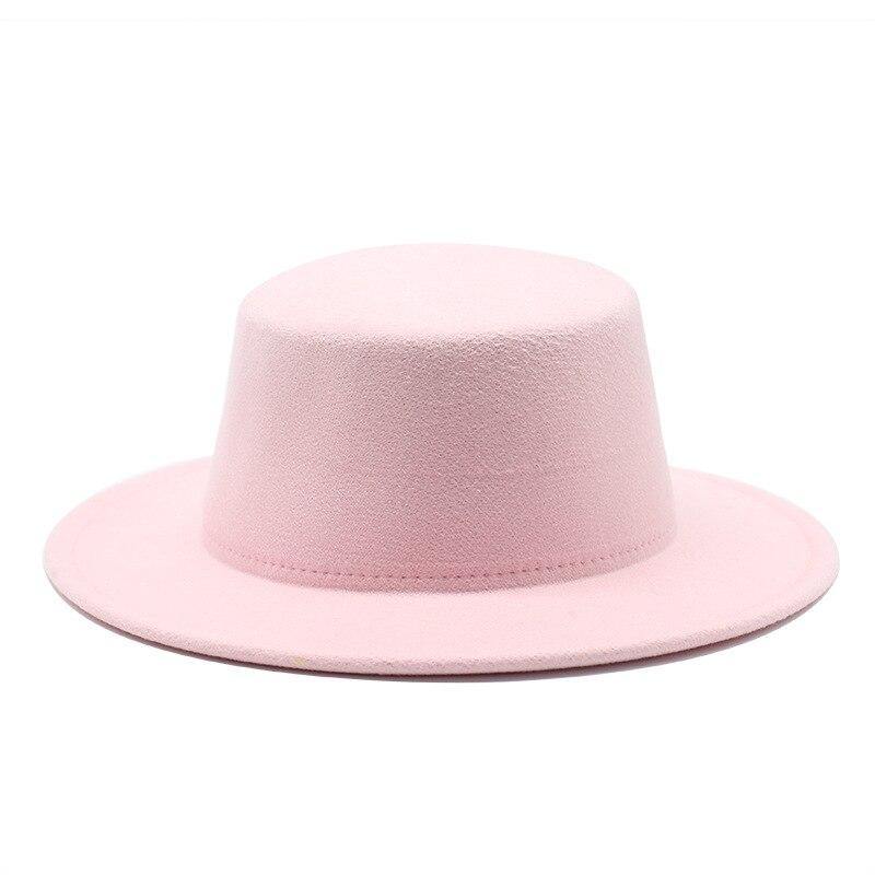 Unisex Woolen Flat Top Fedora Hat - AM APPAREL