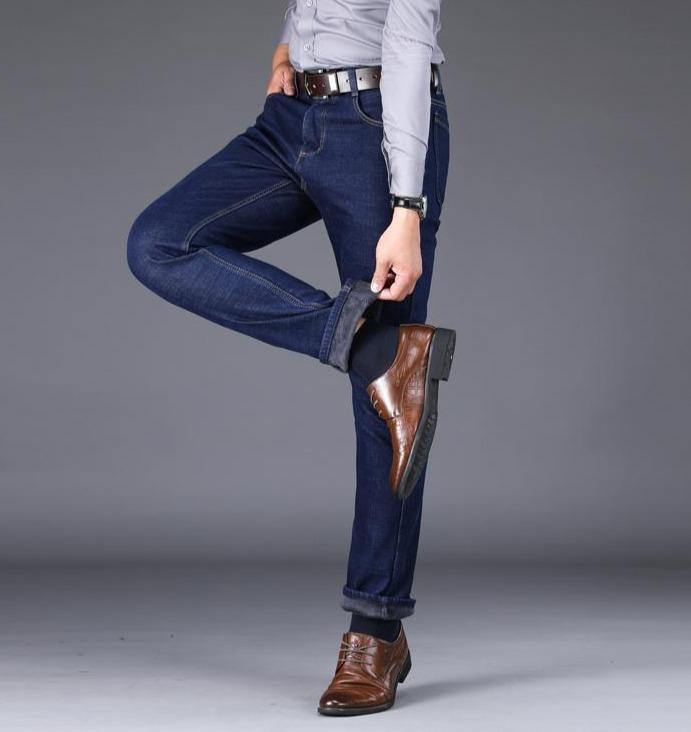 Winter Men's Warm Formal Jeans - AM APPAREL