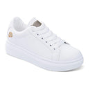 Women's Casual Embroidered White Sneakers - AM APPAREL