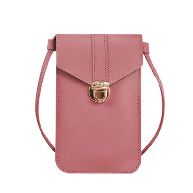 Women's Crossbody Faux Leather Phone Clutch - AM APPAREL