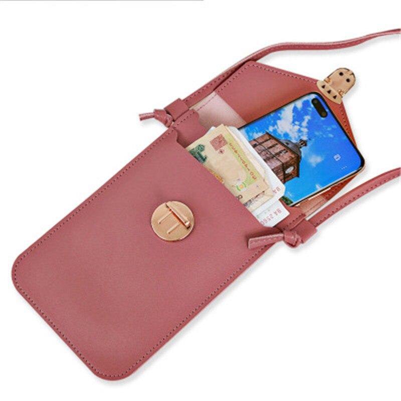 Women's Crossbody Faux Leather Phone Clutch - AM APPAREL