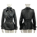 Women's Down Collar High Faux Leather Coats - AM APPAREL