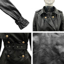 Women's Down Collar High Faux Leather Coats - AM APPAREL