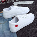 Women's Fashion PU Leather White Sneakers - AM APPAREL