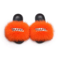 Women's Fluffy Fur Slippers W/ Chain Detail - AM APPAREL