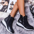 Women's High Top Platform Sneakers - AM APPAREL