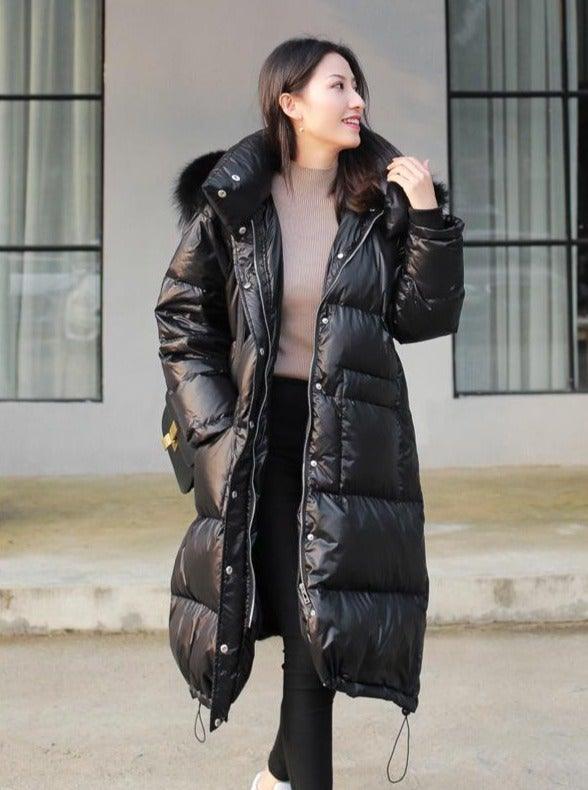 Women's Korean Style Long Winter Jacket - AM APPAREL