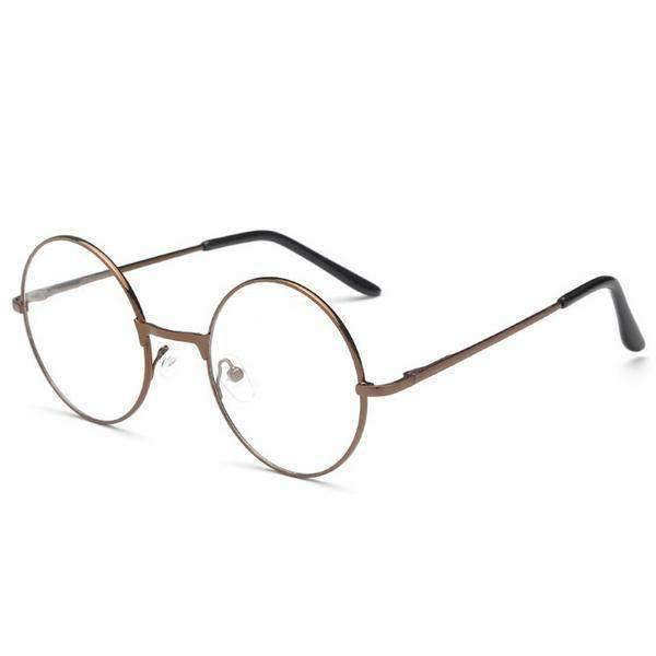 Women's Round Metal Frame Glasses With Clear Lens - AM APPAREL