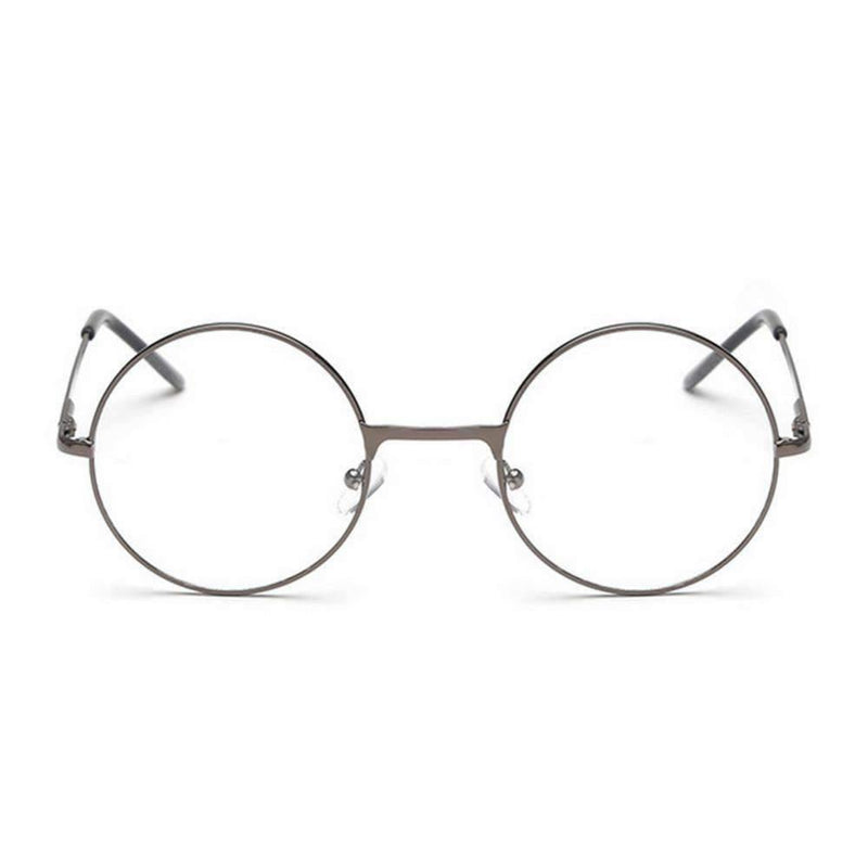 Women's Round Metal Frame Glasses With Clear Lens - AM APPAREL