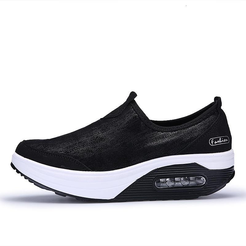 Women's Wedge Slip On Fitness Sneakers - AM APPAREL