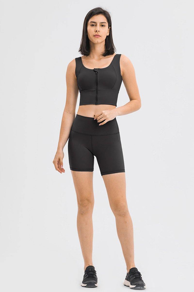 Zipper Front Sport Tank Top - AM APPAREL